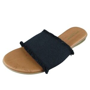 Andre Assous Women Slide‎ Sandals Size 11 Slip-On Casual Black Fabric Comfort